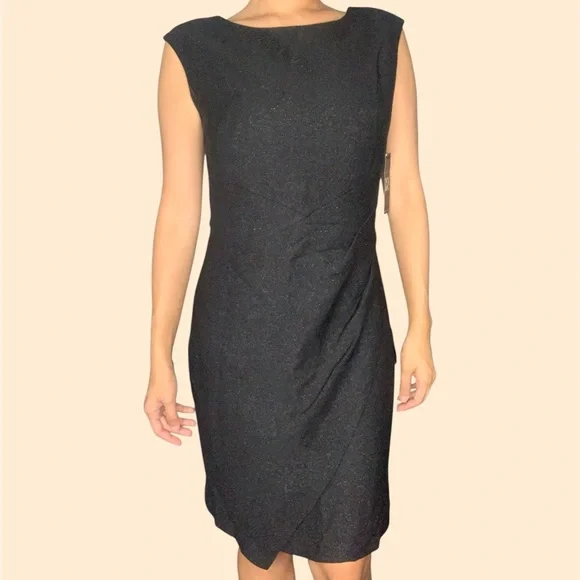 NWT New York & Company Black Midi Dress Size 2 Business Casual Office Siren - Picture 2 of 6